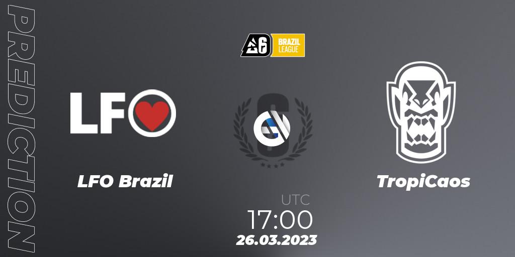 Pronósticos LFO Brazil - TropiCaos. 26.03.23. Brazil League 2023 - Stage 1 - Rainbow Six