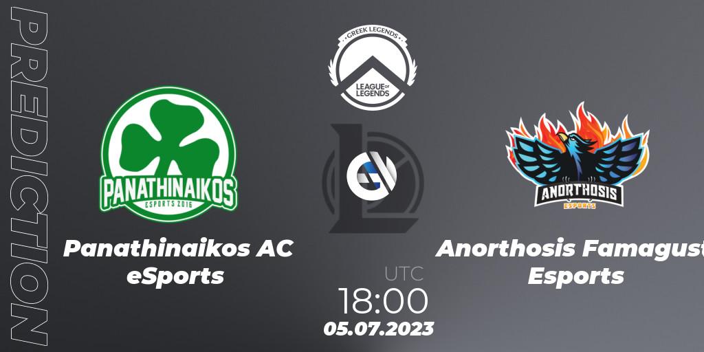 Pronósticos Panathinaikos AC eSports - Anorthosis Famagusta Esports. 05.07.23. Greek Legends League Summer 2023 - LoL
