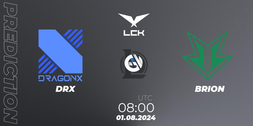 Pronósticos DRX - BRION. 01.08.2024 at 08:00. LCK Summer 2024 Group Stage - LoL