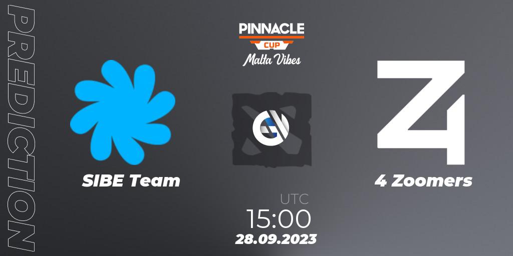 Pronósticos SIBE Team - 4 Zoomers. 28.09.23. Pinnacle Cup: Malta Vibes #4 - Dota 2