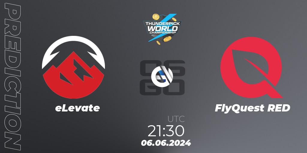 Pronósticos eLevate - FlyQuest RED. 06.06.2024 at 21:30. Thunderpick World Championship 2024: North American Series #2 - Counter-Strike (CS2)