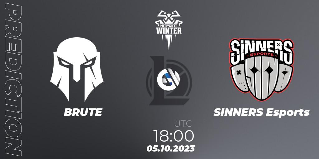 Pronósticos BRUTE - SINNERS Esports. 05.10.23. Hitpoint Masters Winter 2023 - Playoffs - LoL