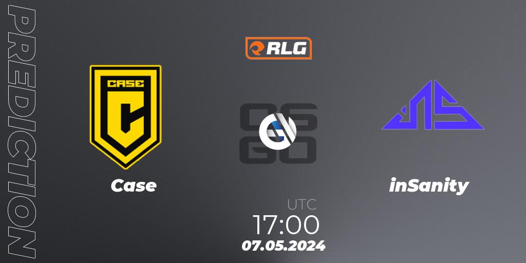 Pronósticos Case - inSanity. 07.05.2024 at 17:00. RES Latin American Series #4 - Counter-Strike (CS2)