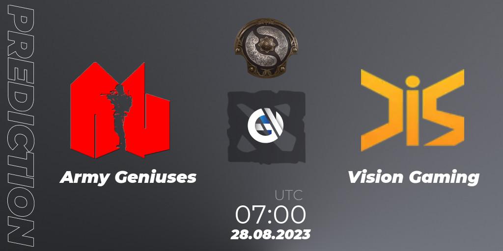 Pronósticos Army Geniuses - Vision Gaming. 28.08.23. The International 2023 - Southeast Asia Qualifier - Dota 2