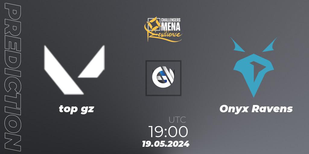 Pronósticos top gz - Onyx Ravens. 19.05.2024 at 19:00. VALORANT Challengers 2024 MENA: Resilience Split 2 - Levant and North Africa - VALORANT