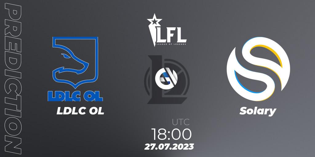 Pronósticos LDLC OL - Solary. 27.07.23. LFL Summer 2023 - Group Stage - LoL