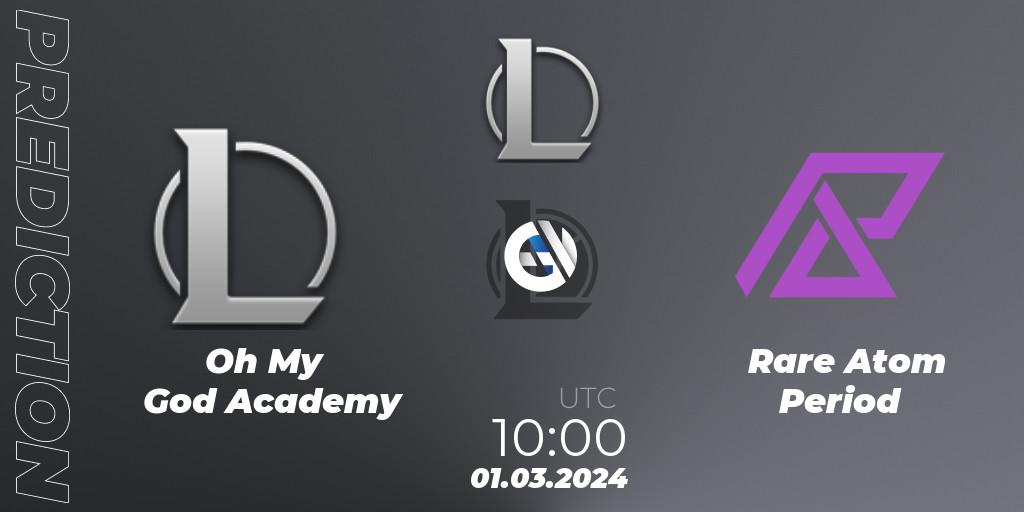 Pronósticos Oh My God Academy - Rare Atom Period. 01.03.2024 at 10:00. LDL 2024 - Stage 1 - LoL