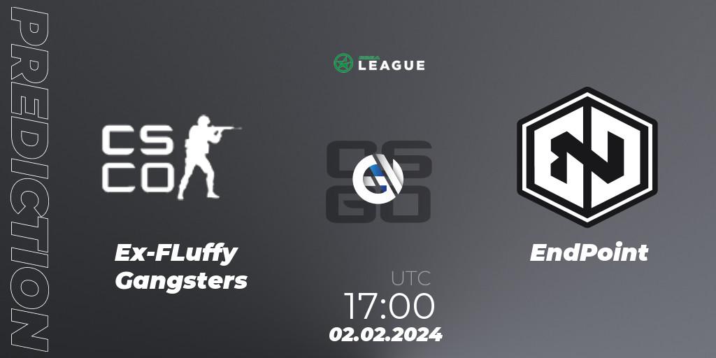 Pronósticos Ex-FLuffy Gangsters - EndPoint. 02.02.2024 at 17:00. ESEA Season 48: Advanced Division - Europe - Counter-Strike (CS2)
