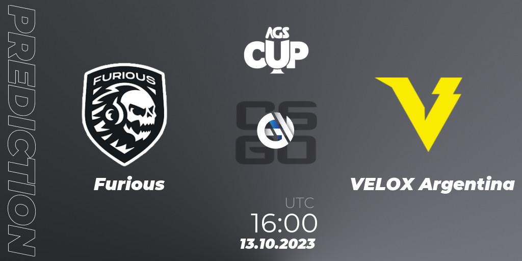 Pronósticos Furious - VELOX Argentina. 13.10.23. AGS CUP 2023 - CS2 (CS:GO)