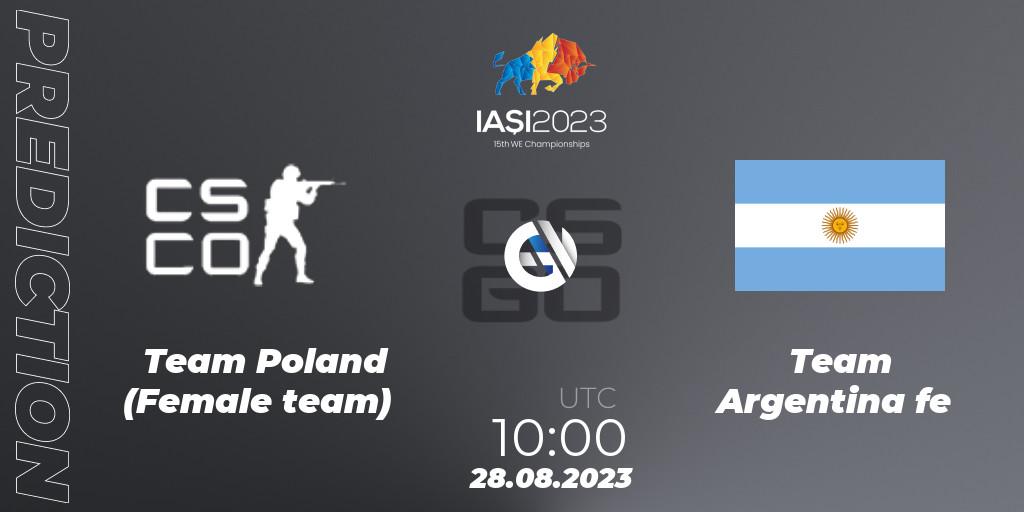 Pronósticos Team Poland (Female team) - Team Argentina fe. 28.08.2023 at 10:00. IESF Female World Esports Championship 2023 - Counter-Strike (CS2)