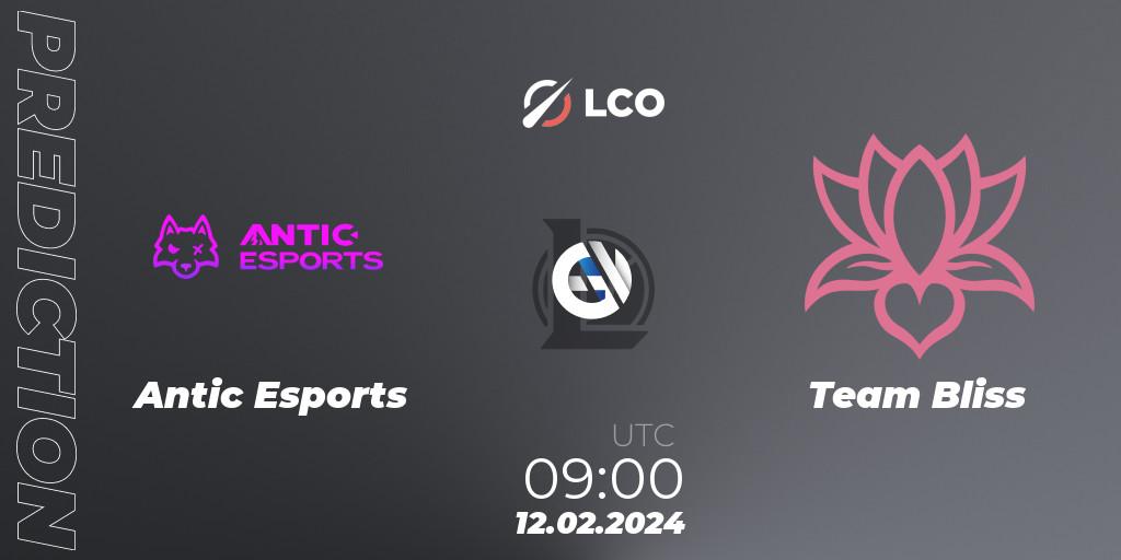 Pronósticos Antic Esports - Team Bliss. 12.02.24. LCO Split 1 2024 - Group Stage - LoL