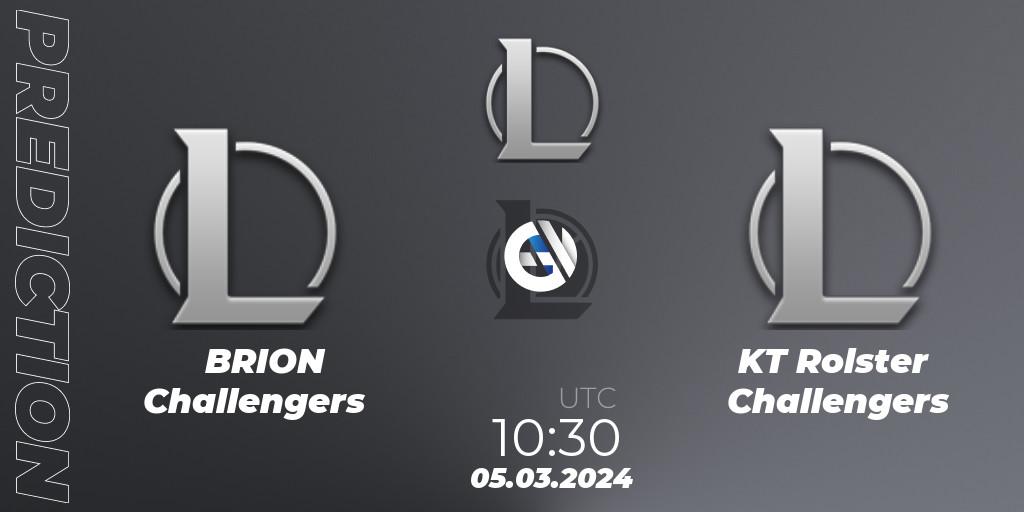Pronósticos BRION Challengers - KT Rolster Challengers. 05.03.24. LCK Challengers League 2024 Spring - Group Stage - LoL