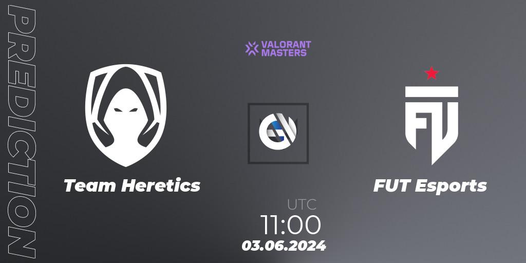 Pronósticos Team Heretics - FUT Esports. 03.06.2024 at 11:00. VCT 2024: Masters Shanghai - VALORANT