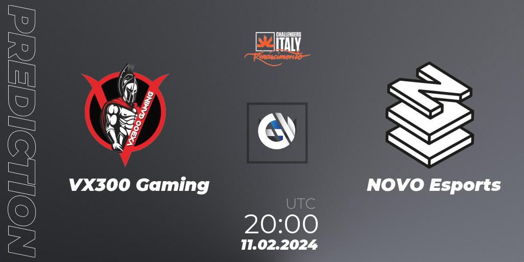 Pronósticos VX300 Gaming - NOVO Esports. 11.02.2024 at 20:00. VALORANT Challengers 2024 Italy: Rinascimento Split 1 - VALORANT