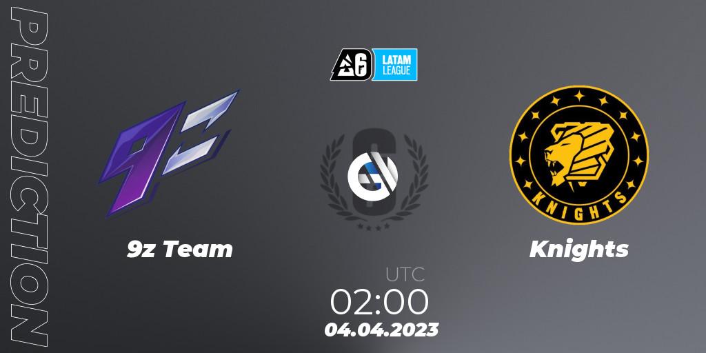 Pronósticos 9z Team - Knights. 04.04.2023 at 02:00. LATAM League 2023 - Stage 1 - Rainbow Six