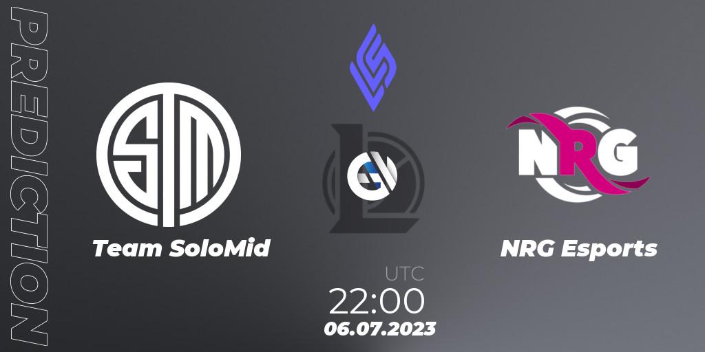 Pronósticos Team SoloMid - NRG Esports. 06.07.2023 at 23:00. LCS Summer 2023 - Group Stage - LoL