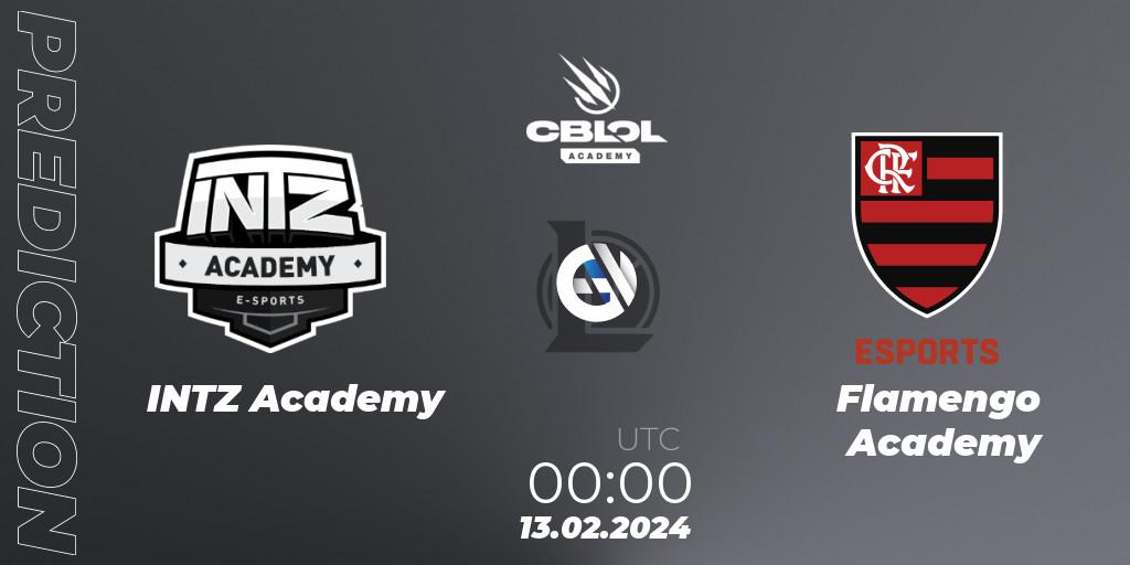 Pronósticos INTZ Academy - Flamengo Academy. 13.02.2024 at 01:00. CBLOL Academy Split 1 2024 - LoL