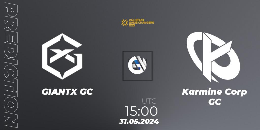Pronósticos GIANTX GC - Karmine Corp GC. 31.05.2024 at 15:00. VCT 2024: Game Changers EMEA Stage 2 - VALORANT