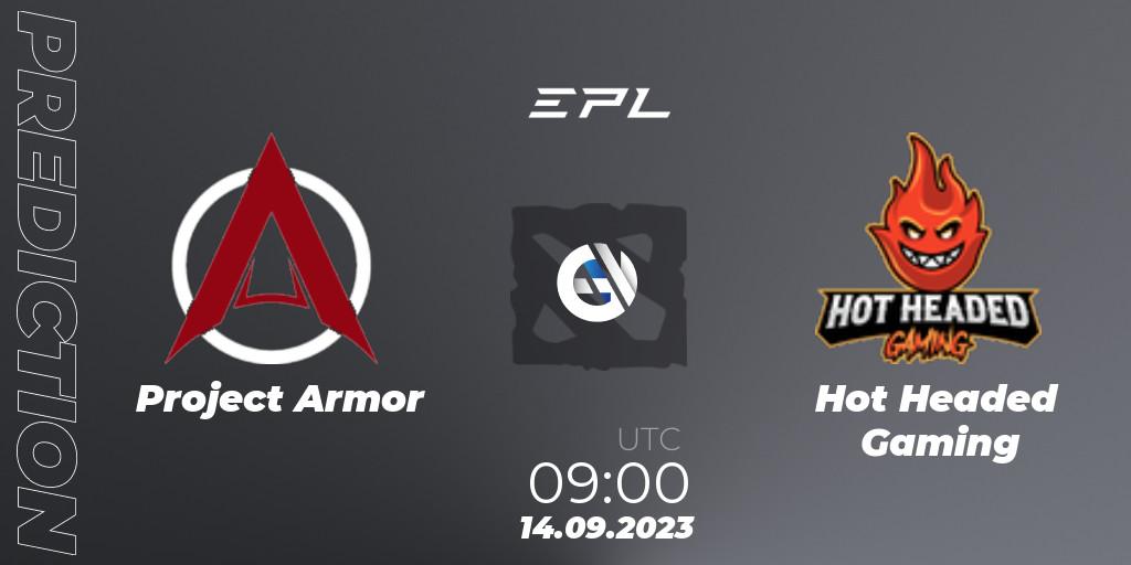 Pronósticos Project Armor - Hot Headed Gaming. 14.09.23. European Pro League Season 12 - Dota 2