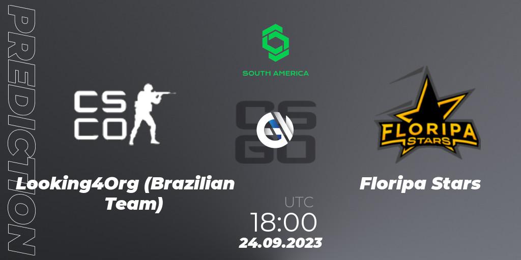 Pronósticos Looking4Org (Brazilian Team) - Floripa Stars. 24.09.2023 at 18:00. CCT South America Series #12: Open Qualifier - Counter-Strike (CS2)