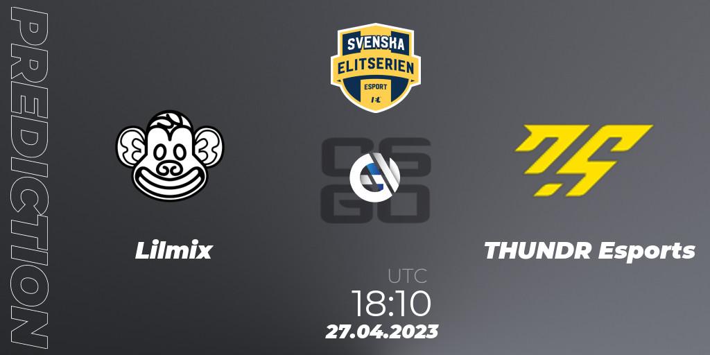 Pronósticos Lilmix - THUNDR Esports. 27.04.23. Svenska Elitserien Spring 2023: Online Stage - CS2 (CS:GO)