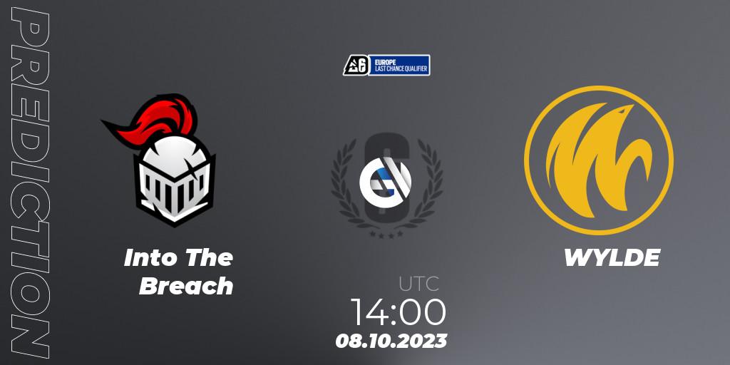Pronósticos Into The Breach - WYLDE. 08.10.2023 at 14:00. Europe League 2023 - Stage 2 - Last Chance Qualifiers - Rainbow Six