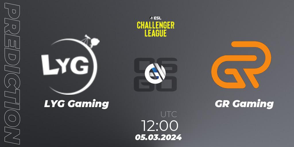 Pronósticos LYG Gaming - GR Gaming. 05.03.24. ESL Challenger League Season 47: Asia - CS2 (CS:GO)