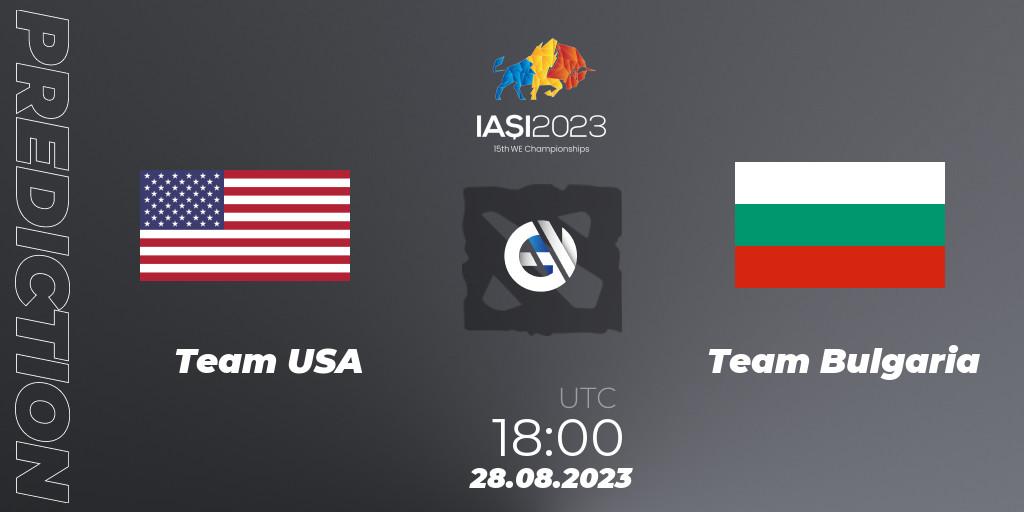 Pronósticos Team USA - Team Bulgaria. 28.08.2023 at 19:15. IESF World Championship 2023 - Dota 2