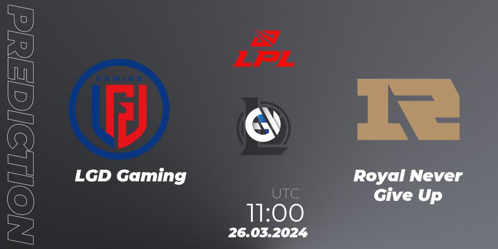 Pronósticos LGD Gaming - Royal Never Give Up. 26.03.24. LPL Spring 2024 - Group Stage - LoL