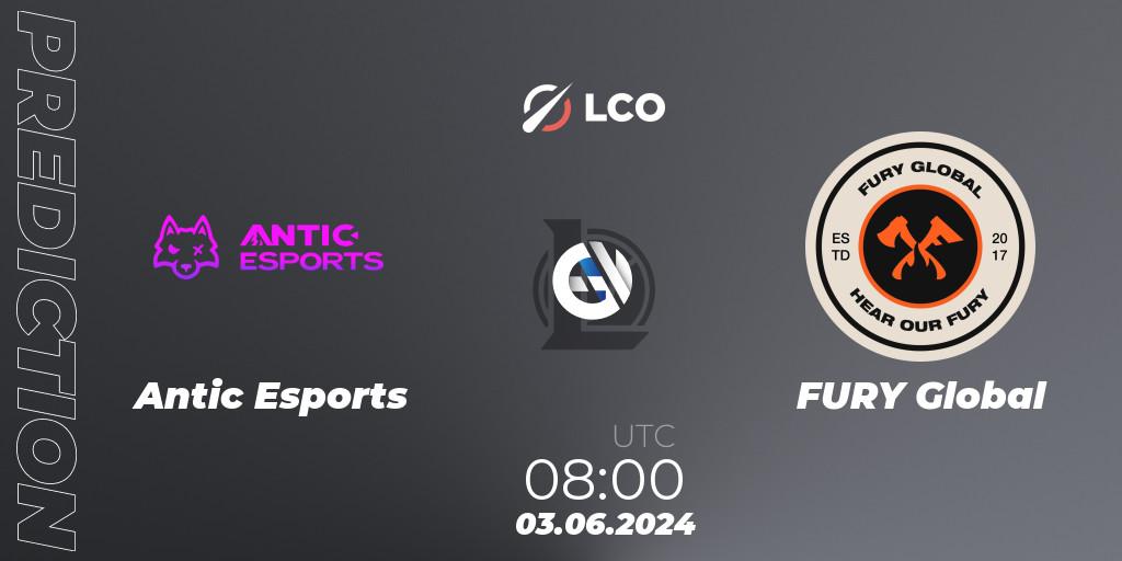 Pronósticos Antic Esports - FURY Global. 03.06.2024 at 08:00. LCO Split 2 2024 - Group Stage - LoL