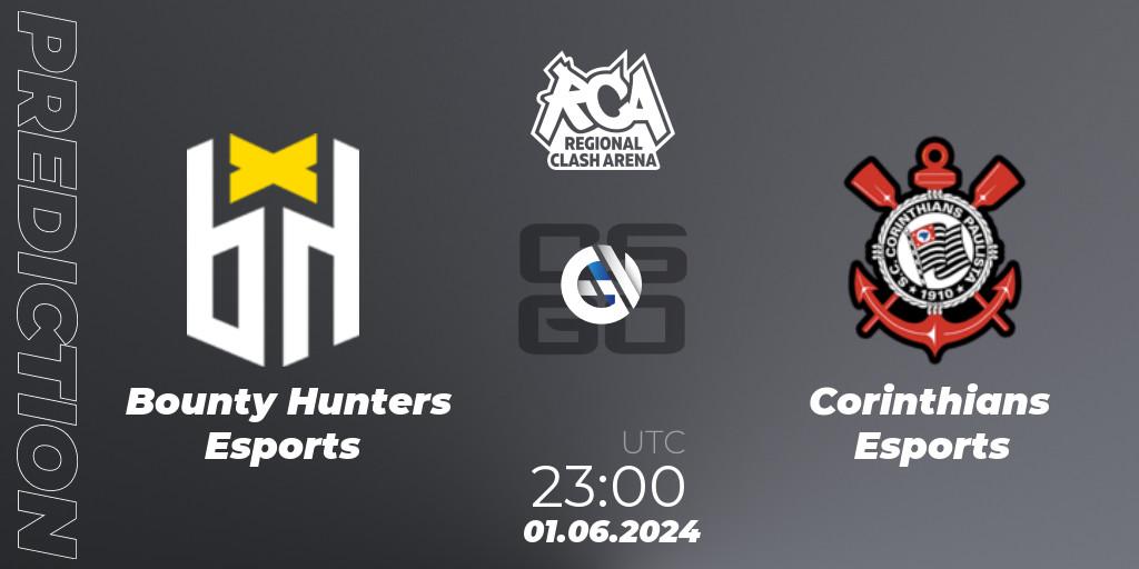 Pronósticos Bounty Hunters Esports - Corinthians Esports. 01.06.2024 at 23:00. Regional Clash Arena South America: Closed Qualifier - Counter-Strike (CS2)