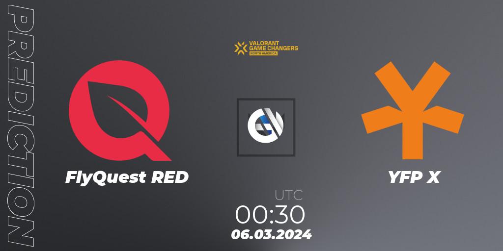 Pronósticos FlyQuest RED - YFP X. 06.03.2024 at 00:30. VCT 2024: Game Changers North America Series Series 1 - VALORANT