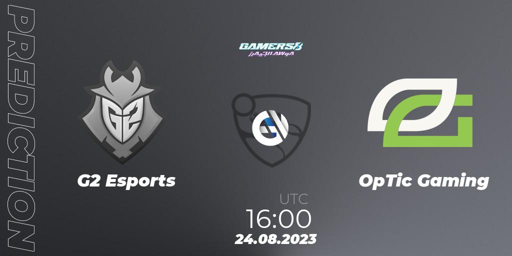 Pronósticos G2 Esports - OpTic Gaming. 24.08.2023 at 16:15. Gamers8 2023 - Rocket League