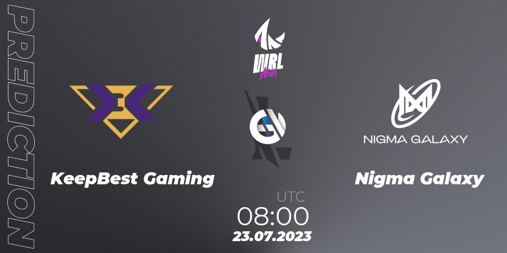Pronósticos KeepBest Gaming - Nigma Galaxy. 23.07.2023 at 08:00. WRL Asia 2023 - Season 1 - Finals - Wild Rift