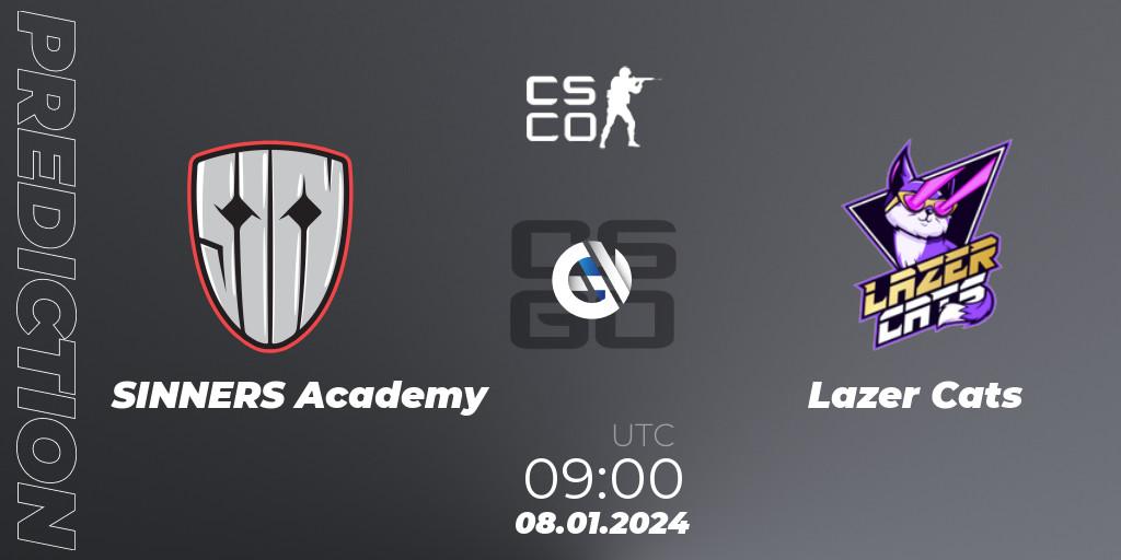 Pronósticos SINNERS Academy - Lazer Cats. 08.01.2024 at 09:00. European Pro League Season 14: Division 2 - Counter-Strike (CS2)