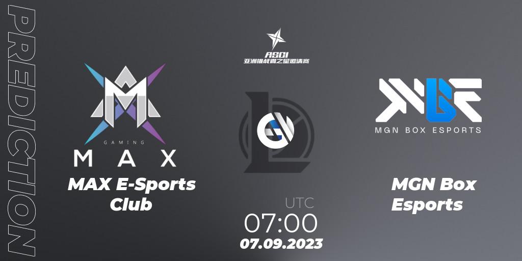 Pronósticos MAX E-Sports Club - MGN Box Esports. 07.09.23. Asia Star Challengers Invitational 2023 - LoL