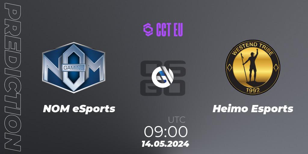 Pronósticos NOM eSports - Heimo Esports. 14.05.2024 at 09:00. CCT Season 2 Europe Series 4 Closed Qualifier - Counter-Strike (CS2)