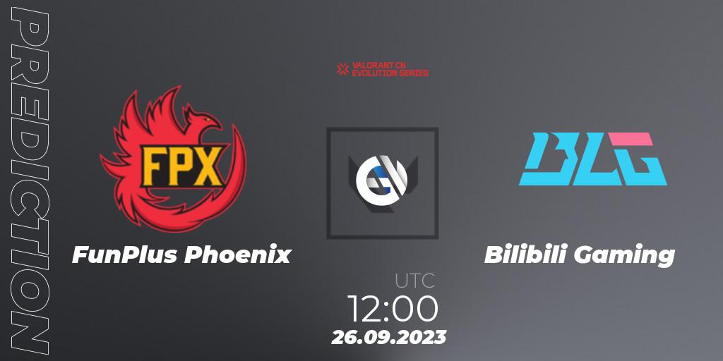 Pronósticos FunPlus Phoenix - Bilibili Gaming. 26.09.2023 at 12:00. VALORANT China Evolution Series Act 1: Variation - VALORANT