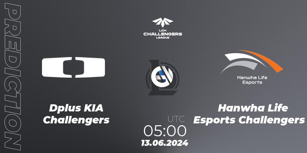 Pronósticos Dplus KIA Challengers - Hanwha Life Esports Challengers. 13.06.2024 at 05:00. LCK Challengers League 2024 Summer - Group Stage - LoL