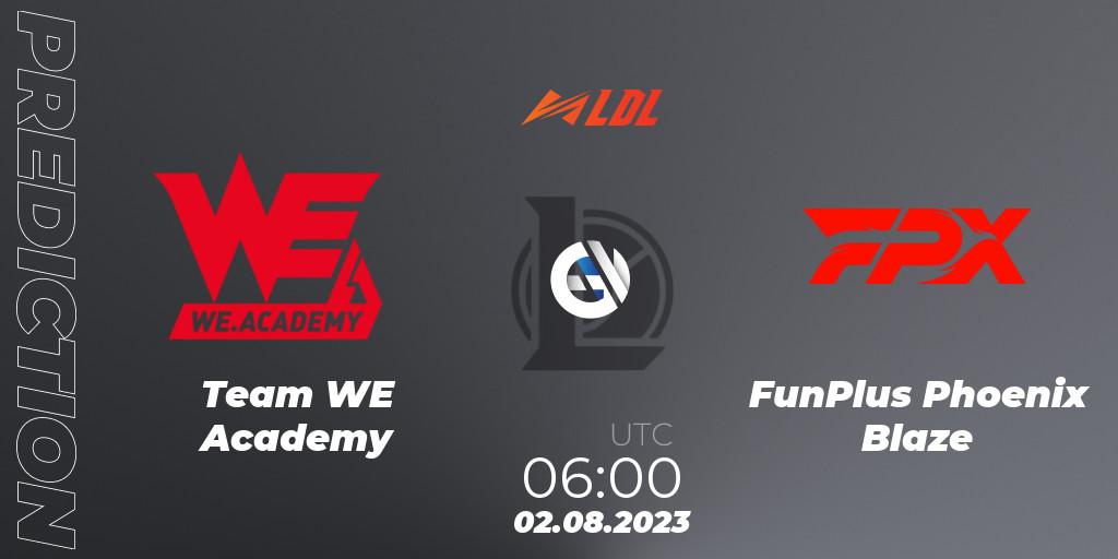 Pronósticos Team WE Academy - FunPlus Phoenix Blaze. 02.08.23. LDL 2023 - Playoffs - LoL