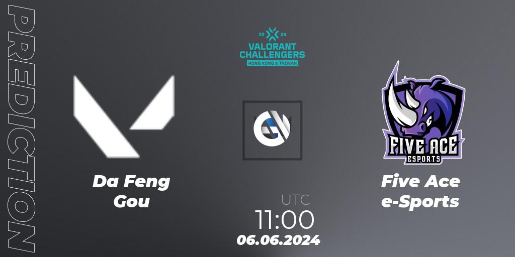 Pronósticos Da Feng Gou - Five Ace e-Sports. 06.06.2024 at 11:00. VALORANT Challengers Hong Kong and Taiwan 2024: Split 2 - VALORANT