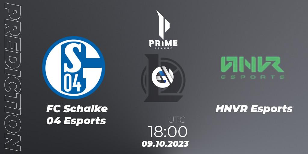 Pronósticos FC Schalke 04 Esports - HNVR Esports. 09.10.2023 at 18:00. Prime League Pokal 2023 - LoL