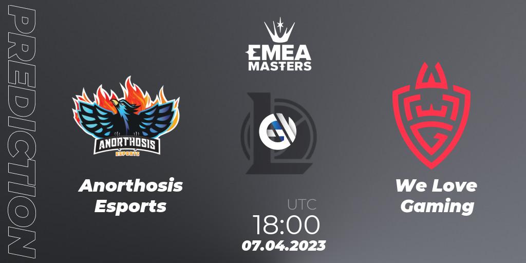 Pronósticos Anorthosis Esports - We Love Gaming. 07.04.23. EMEA Masters Spring 2023 - Play-In - LoL
