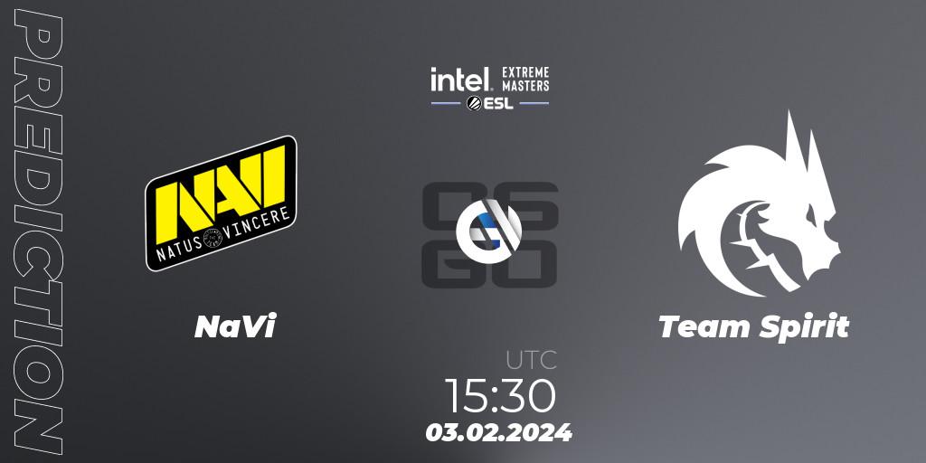 Pronósticos NaVi - Team Spirit. 03.02.24. IEM Katowice 2024 - CS2 (CS:GO)