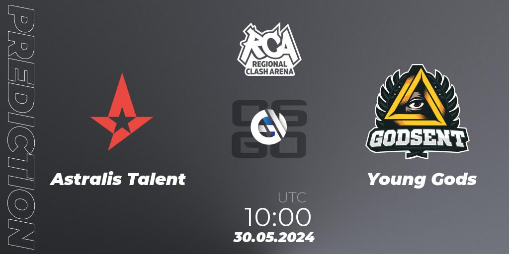 Pronósticos Astralis Talent - Young Gods. 30.05.2024 at 10:00. Regional Clash Arena Europe: Closed Qualifier - Counter-Strike (CS2)