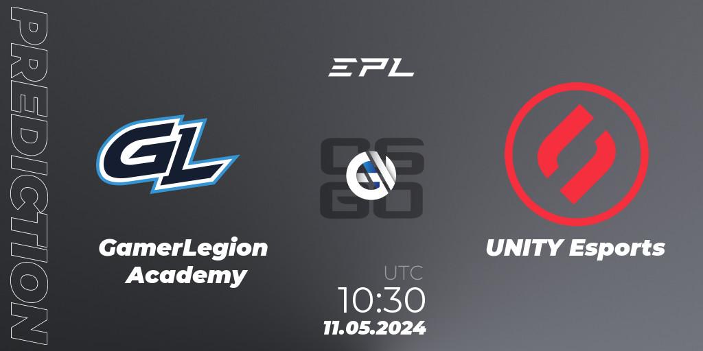 Pronósticos GamerLegion Academy - UNITY Esports. 11.05.2024 at 11:00. European Pro League Season 17: Division 2 - Counter-Strike (CS2)