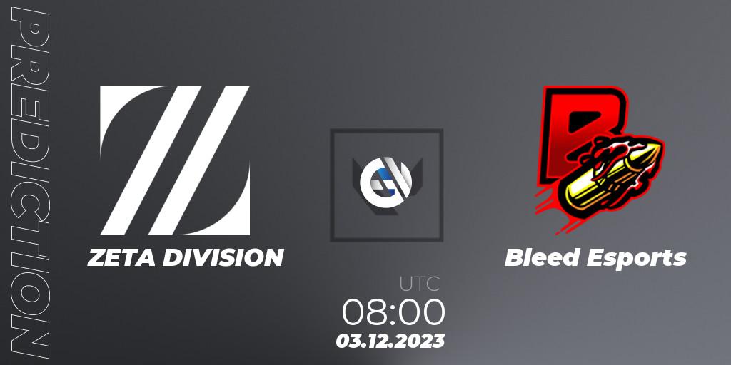 Pronósticos ZETA DIVISION - Bleed eSports. 03.12.23. Riot Games ONE PRO INVITATIONAL 2023 - VALORANT