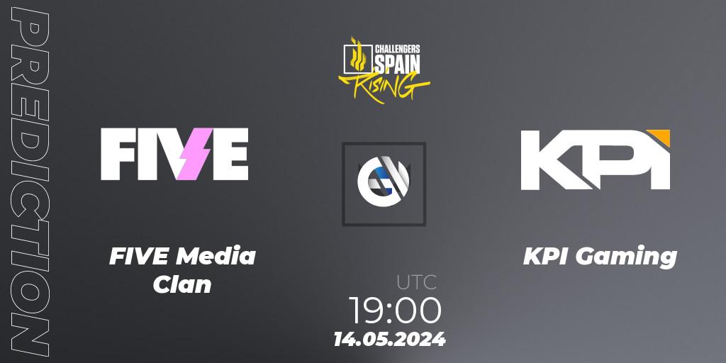 Pronósticos FIVE Media Clan - KPI Gaming. 14.05.2024 at 19:00. VALORANT Challengers 2024 Spain: Rising Split 2 - VALORANT