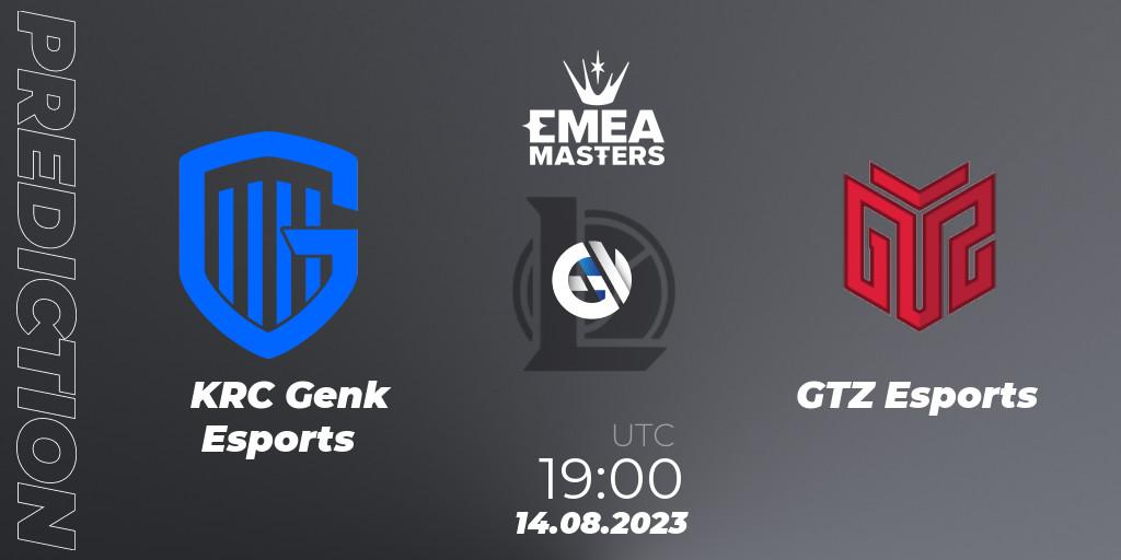 Pronósticos KRC Genk Esports - GTZ Esports. 14.08.23. EMEA Masters Summer 2023 - LoL