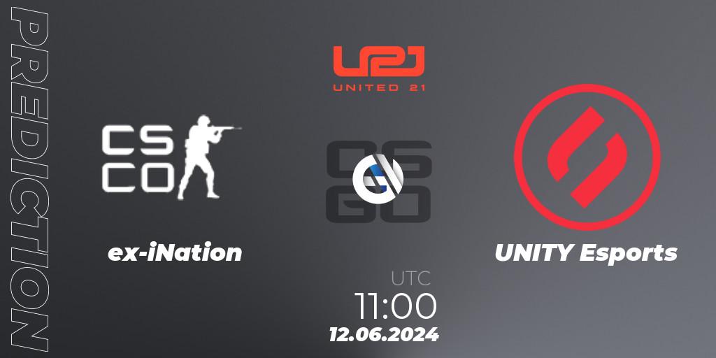 Pronósticos ex-iNation - UNITY Esports. 12.06.2024 at 11:00. United21 Season 16 - Counter-Strike (CS2)